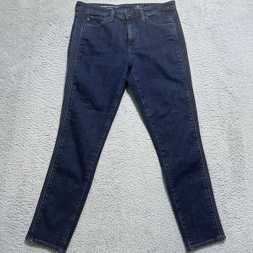 AG Adriano Goldschmied Prima Ankle Cigarette Leg Sz 29 R Denim Mid Rise